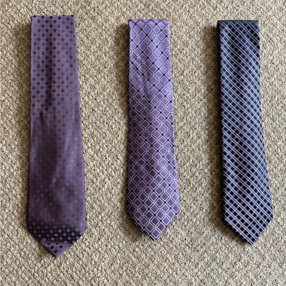 Purple and Blue Tie Trio